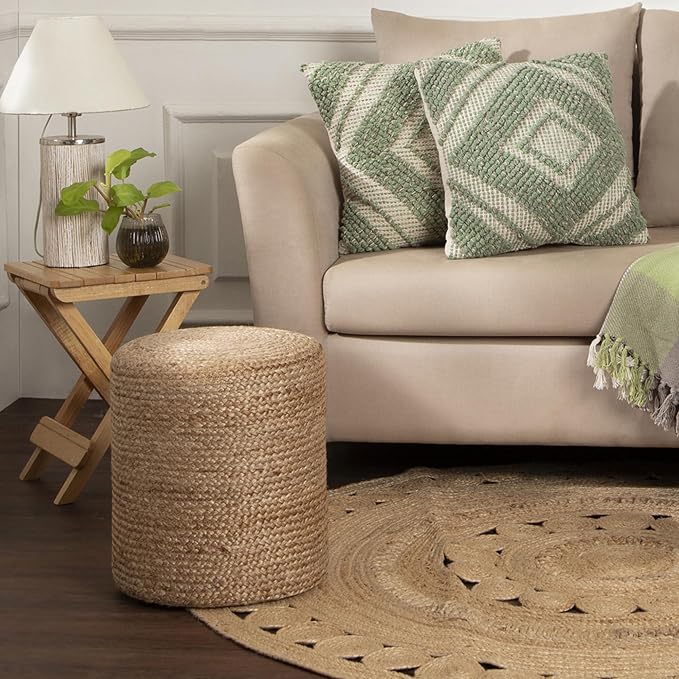 REDEARTH · Cylindrical Pouf Ottoman - Image 2