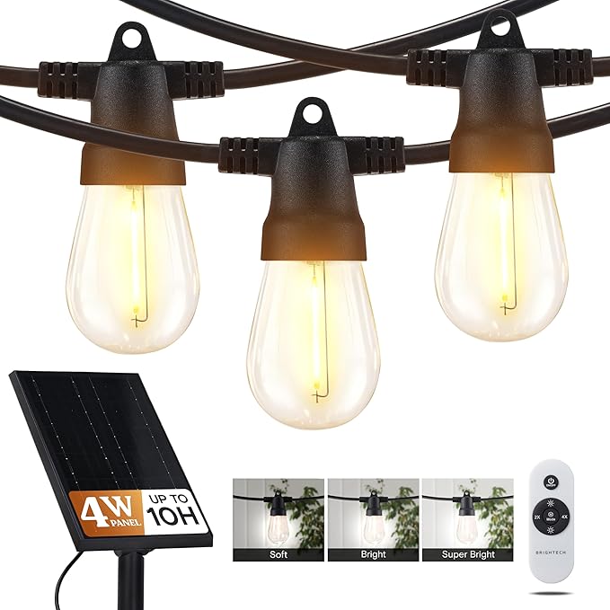 Brightech Ambience Pro Super Bright Solar - 27Ft Remote Control Outdoor String by Brightech
