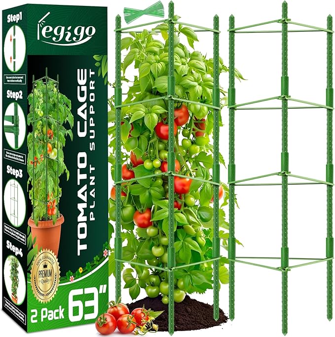 Legigo 2-Pack Tomato Cage for Garden Plant Support- Up to 63inch Garden Stakes by Legigo