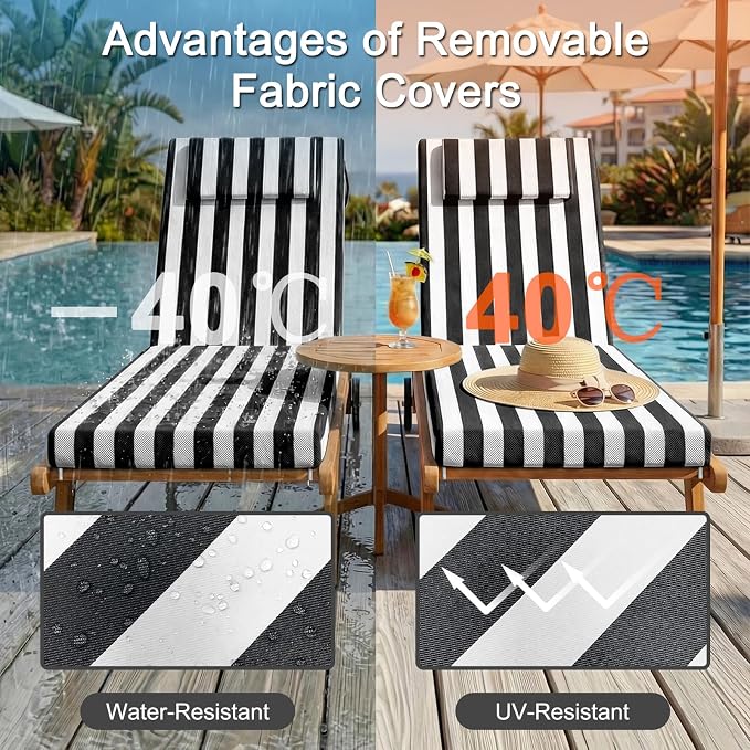 Outdoor Lounge Chair mat, 71 inches x 21 inches, Waterproof Chaise Lounge - Image 3