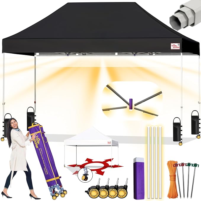 Tradesparker 10x15 Pop Up Canopy Tent, Commercial Movable Canopy by CommercialPopupCanopyRevolutionaryLightcurtainiSystem