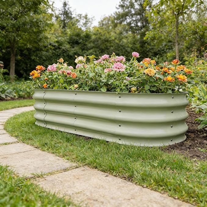 Gardmax Galvanized Raised Garden Bed, Lightweight Planter Boxes Outdoor - Image 7