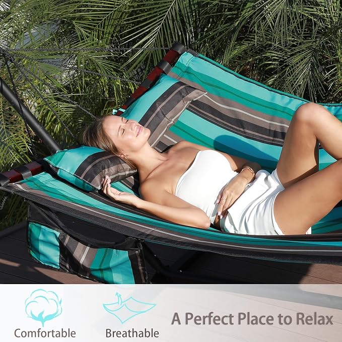 TegerDeger 12FT 2 Person Hammock Large Hammock 450LB Capacity - Image 2