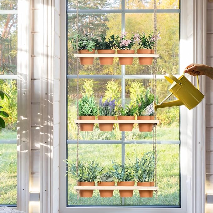 3 Tiered Hanging Herb Planters Hanging Herb Garden Wall - Image 5