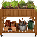Best Choice Products Elevated 8 Pocket Herb Garden Bed, Mobile Raised by BestChoiceProducts