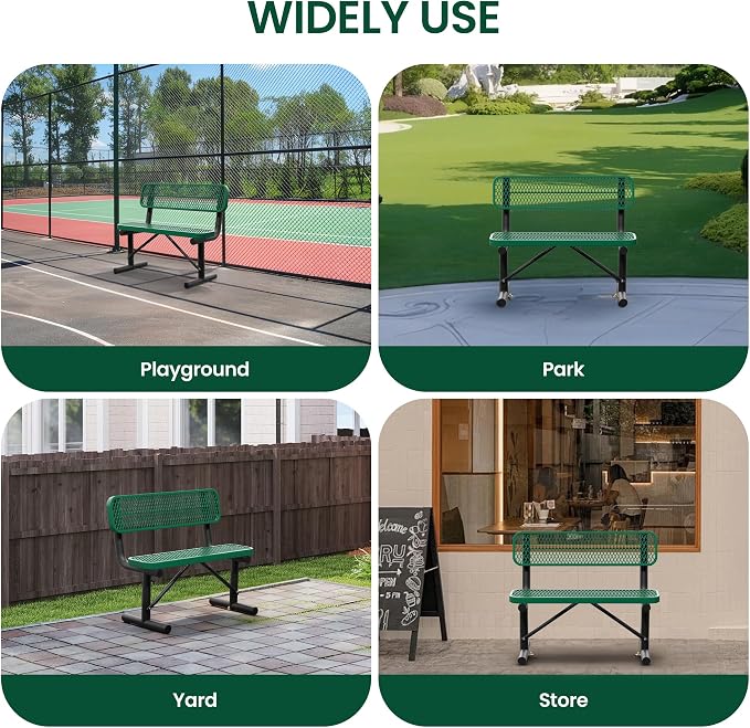 4 Feet Heavy Duty Metal Park Bench - Image 8