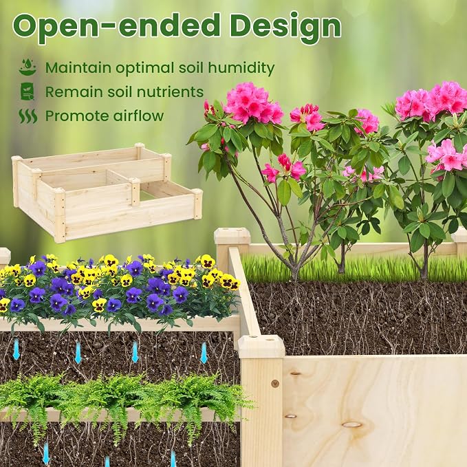 Giantex Raised Garden Bed, Wood Planter Box - Image 5