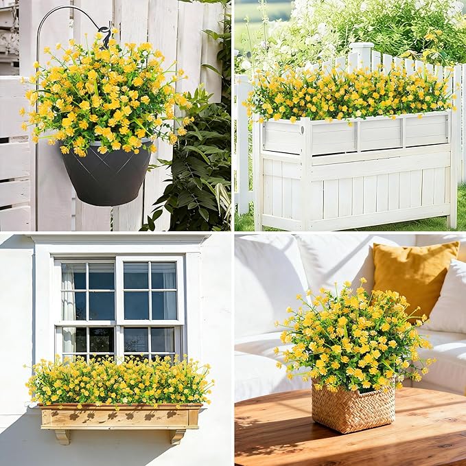 20 Bundles Artificial Flowers for Outdoors Fake Plastic Flowers UV Resistant - Image 6