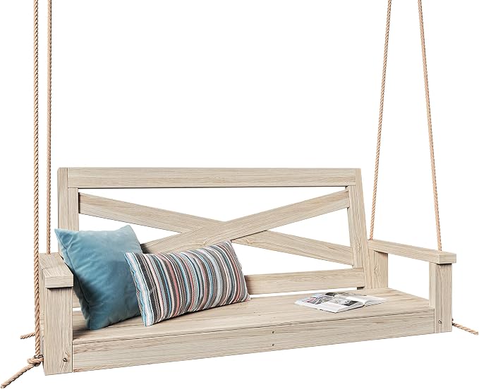 Porchgate Amish Heavy Duty 700 Lb Boardwalk Porch Swing W/Ropes by Porchgate