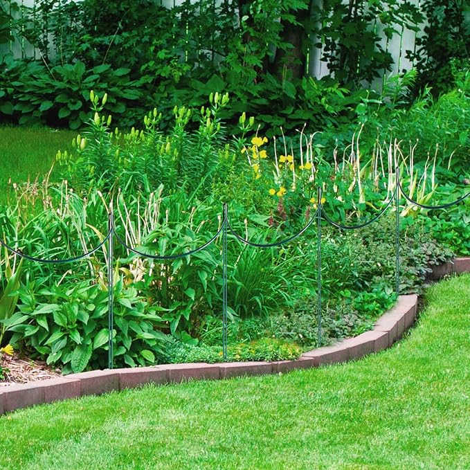 24 Pack Plant Support Stake, Half Round Metal Garden Plant Stake, Border Support - Image 6