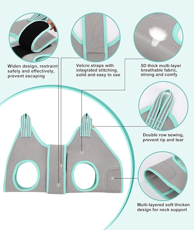 XS Dog Grooming Hammock Harness, Nail Trimming, Thick Neck Support - Image 5