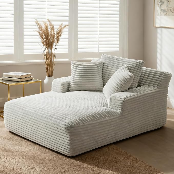 66" Chaise Lounge Chair Indoor, Oversized Boneless Couch Comfy Upholstered by VEPXXP