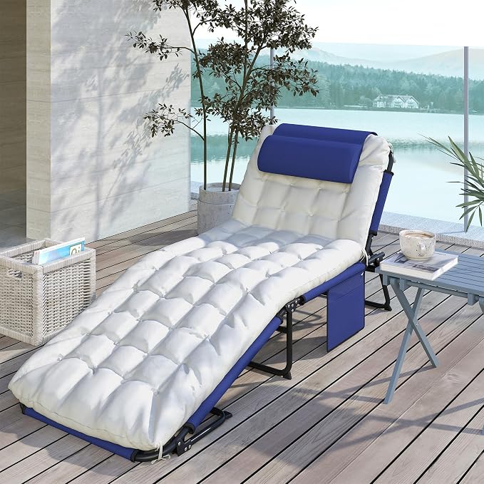 Outsunny Folding Chaise Lounge - Image 9