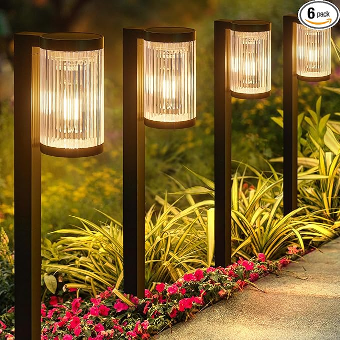 Solar Pathway Lights Outdoor, 6 Pack Upgraded Outdoor Solar Lights by ELECLINK