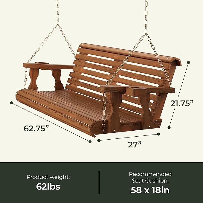 Amish Casual 3 Foot Roll Back Porch Swing - Image 5