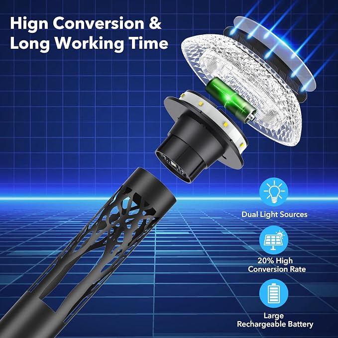 Large Solar Pathway Lights 6 Pack, 8 Modes Solar Lights Outdoor Landscape - Image 6