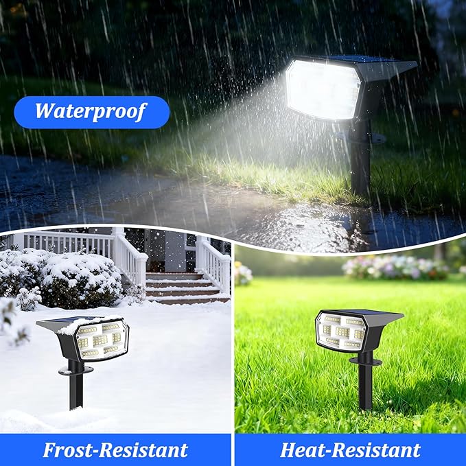 Sucolite 8-Pack Solar Spot Lights Outdoor Waterproof IP65, 3 Lighting Modes - Image 3