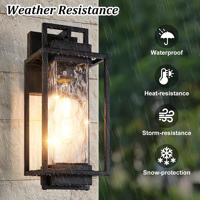 BesLowe 2-Pack Modern Outdoor Wall Lights - Image 2