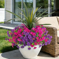 Artificial Flowers for Outdoors Fake Plants Outside, 12 Bundles Silk Morning by INXUGAOArtificialFlowers
