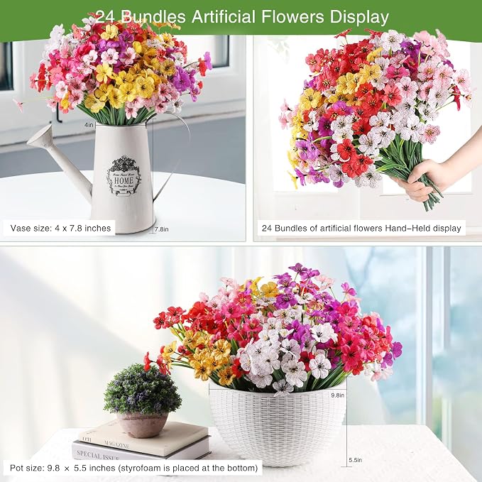 AGIRL 24 Bundles Artificial Flowers - Image 4