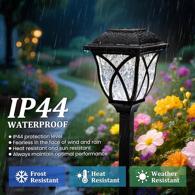 GIGALUMI 6 Pack Solar Lights Outdoor Waterproof, LED Solar Garden Lights - Image 3