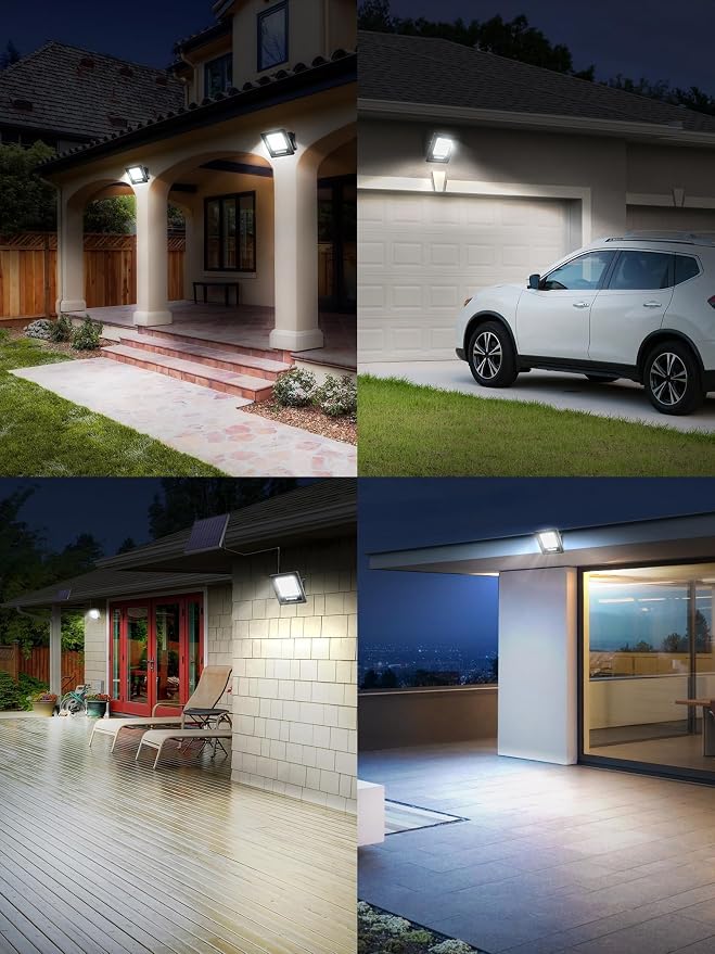 Solar Lights Outdoor 6500K Cool White Solar Flood Lights, Waterproof Dusk to - Image 7