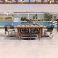 PURPLE LEAF 7 Pieces Outdoor Dining Set Patio Furniture Set Aluminum Wicker by PURPLELEAF