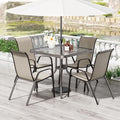 TLSUNNY Patio Dining Set 5 Pieces, All Weather Outdoor Furniture W/30"X 30" by TLSUNNY