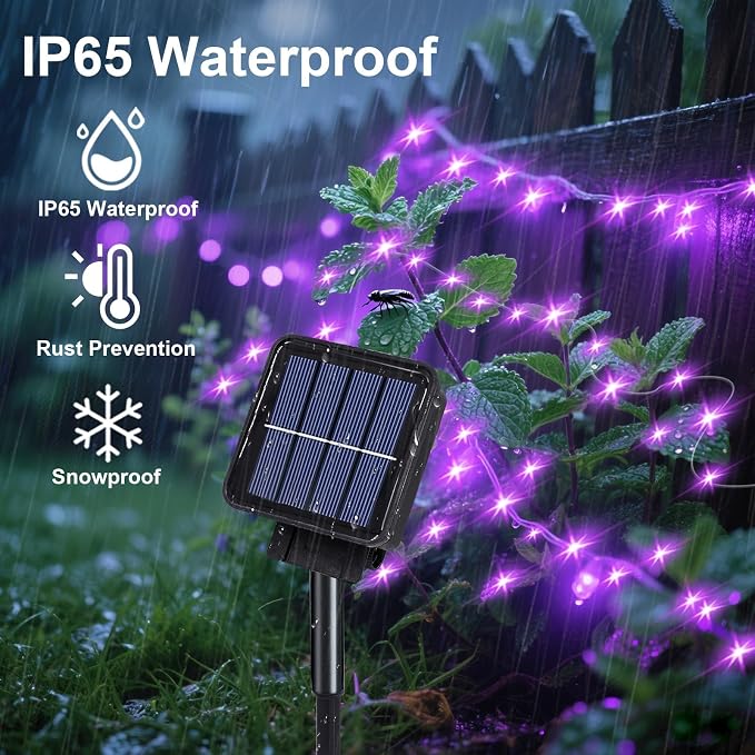 ZNYCYE Solar Waterfall Fairy Bunch Lights Outdoor Waterproof 200LEDs 8 Modes - Image 2