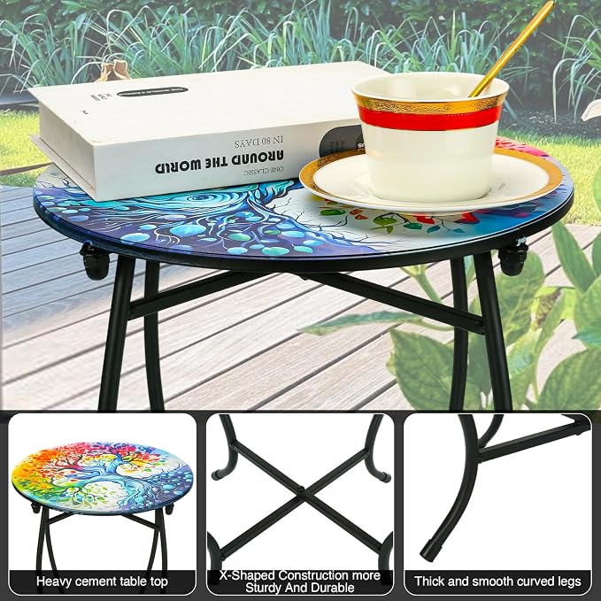 Fashion&cool Outdoor Side Tables, Weather Resistant Metal End Table Side Table - Image 6