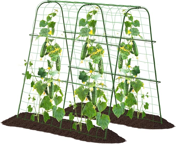 Garden Cucumber Trellis for Climbing Plants Outdoor, 48x48inch U-Shape Arch by follook