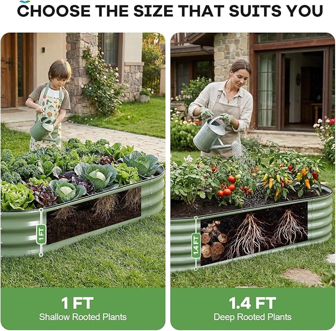 Galvanized Raised Garden Bed Outdoor, Rust-Resistant Garden Planter Box - Image 9