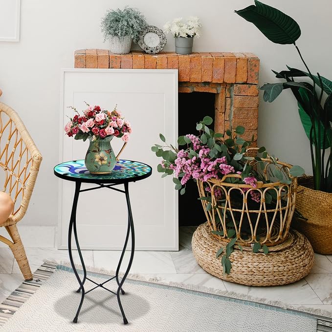 2PCS 12 Inch Small Outdoor Side Table - Image 2