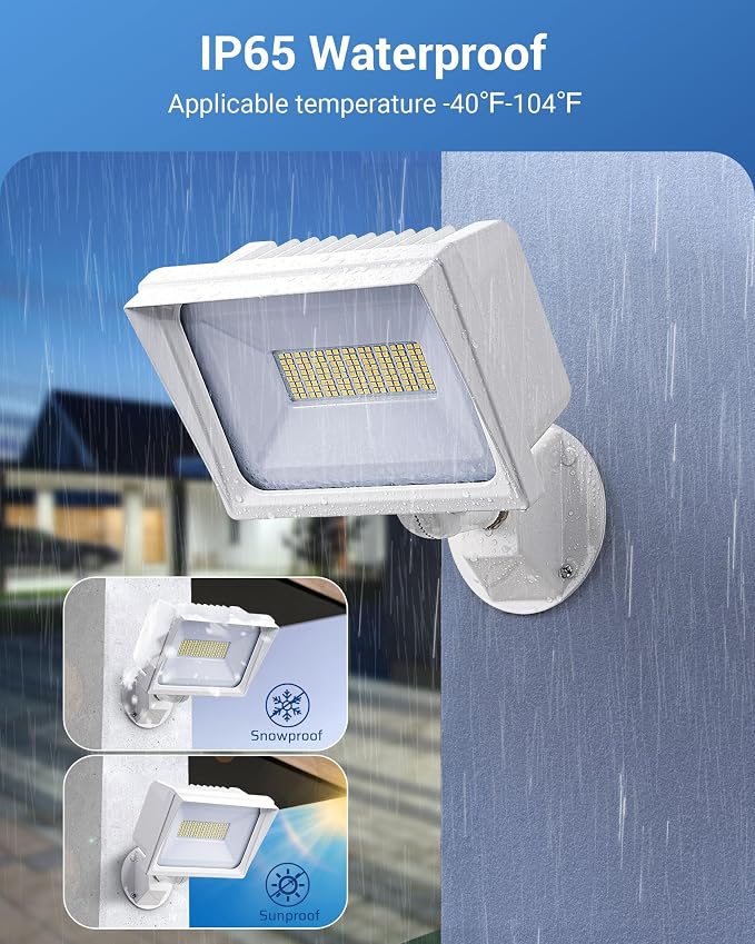 DEWENWILS 2-Pack 65W Flood Lights Outdoor, 6670 LM Super Bright Security Light - Image 5