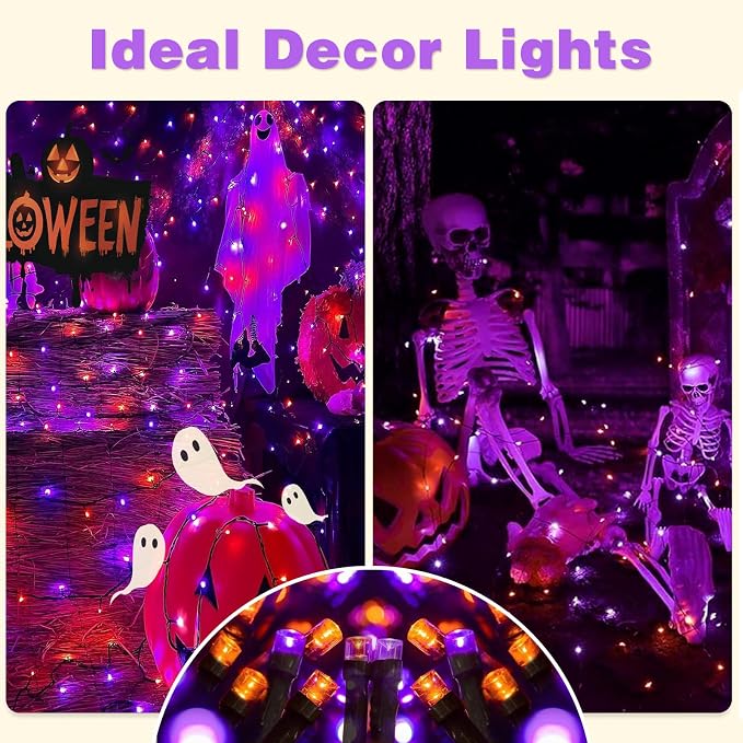 4-Pack Solar String Lights, 156Ft Extra-Long 400 LED Waterproof Solar Halloween - Image 2