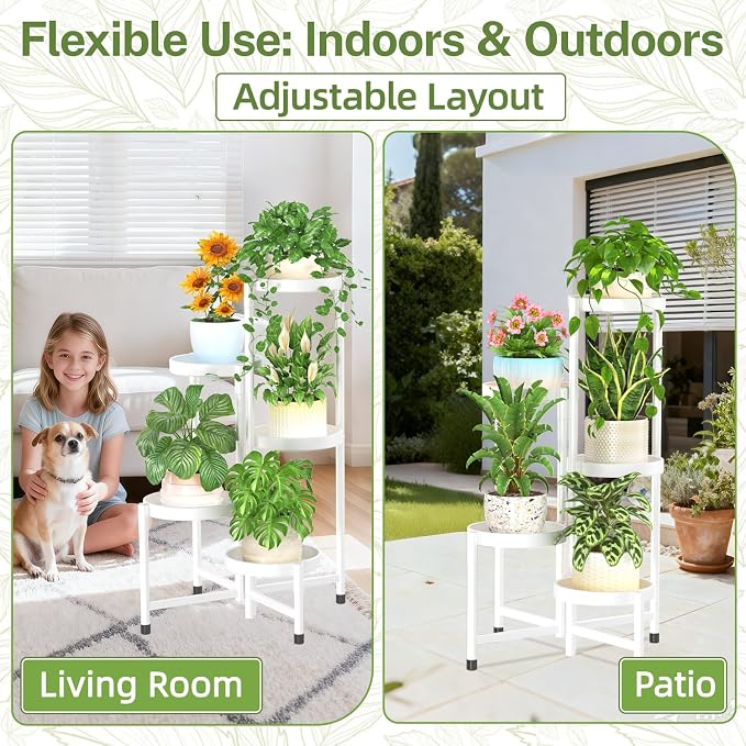 iDavosic.ly Plant Stand Indoor Outdoor, 5 Tier Corner Metal Flower Display - Image 6