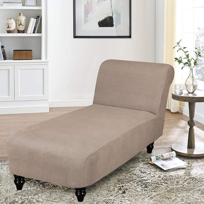 FantasDecor Chaise Lounge Cover Stretch Armless Chair Slipcover - Image 3