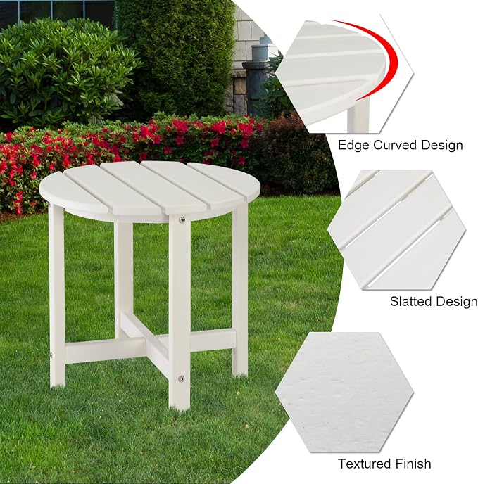 Beach Outdoor Side Table with 2 Layer Storage, Plastic Waterproof and UV - Image 9