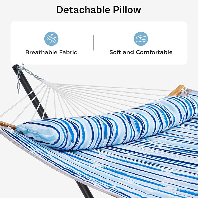 SUPERJARE Hammock with Stand, 2 Person Heavy Duty Hammock Frame, Detachable - Image 4