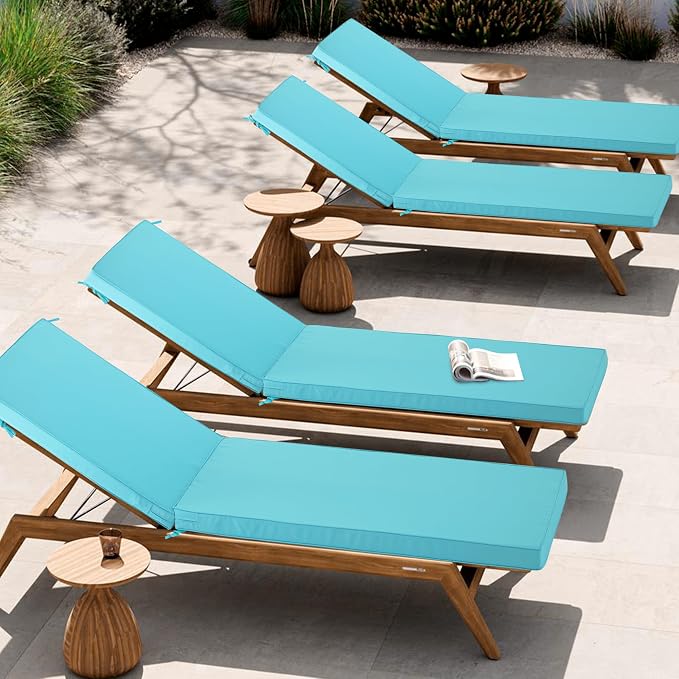 Chaise Lounge Cushion Outdoor, Waterproof and Stain-Resistant Lounge Deck - Image 2