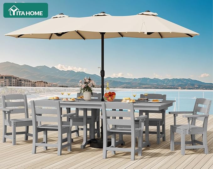 YITAHOME HDPE Chairs Set of 2, Sturdy Patio Chair w/Max Bearing 330 LBS - Image 2