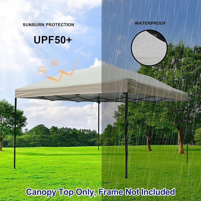 Joramoy 10×10 Canopy Replacement Top Only, Waterproof Pop Up Canopy Tent Top - Image 3