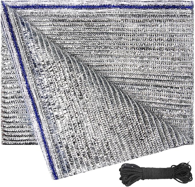70% Aluminum Foil Shade Cloth Mesh No Grommets Silver Tarps Fabric Privacy by UNIUP