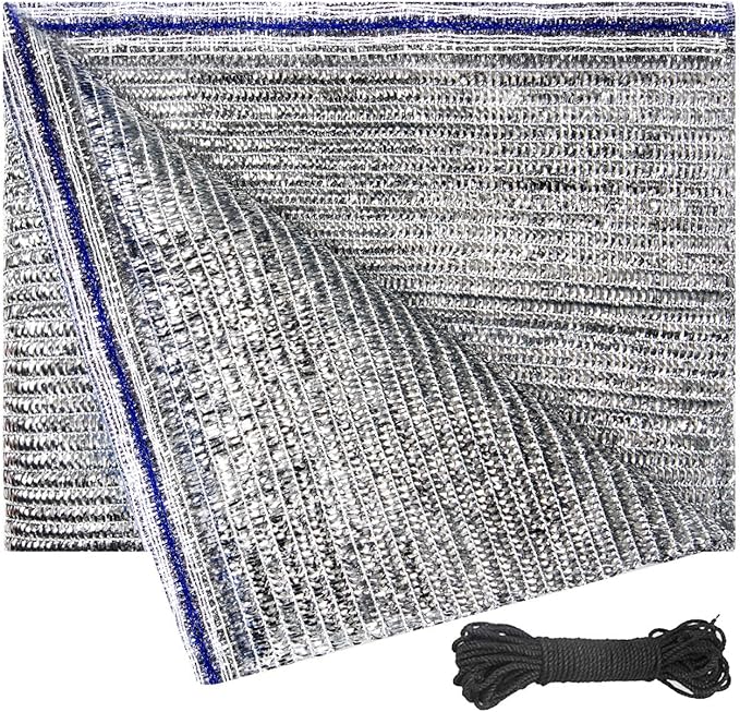 70% Aluminum Foil Shade Cloth Mesh No Grommets Silver Tarps Fabric Privacy by UNIUP