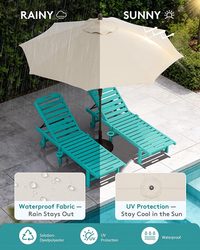 SERWALL Outdoor Chaise Lounge Set of 2 - Image 4