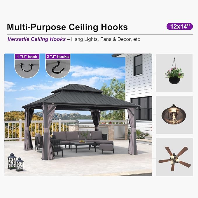 PURPLE LEAF 12'x14' Hardtop Gazebo - Image 7