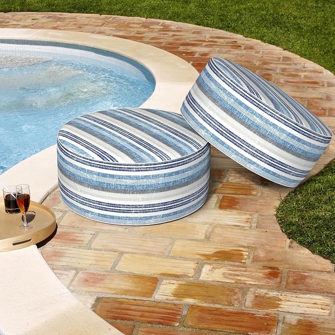Patio Inflatable Ottoman, 21x9 Inch Portable Stool Ottoman - Image 5