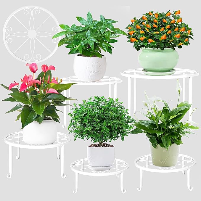 Plant Stands 5 Pack White Metal Plant Stand by XGUNION