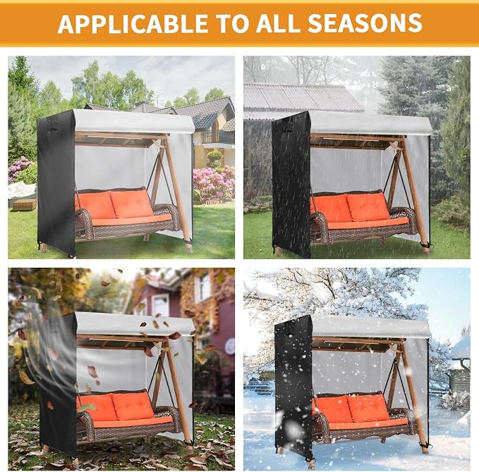 Kasla Swing Cover, Waterproof, Fits Outdoor Patio Swing 3 Seater & Backyard - Image 7