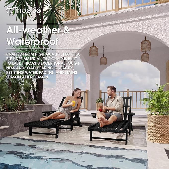 Patio Chaise Lounge Chair Set of 4, Oversized Lounge Chair Outdoor - Image 7